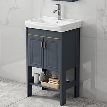 Imagem de Pia de banheiro de cerâmica independente console pedestal pias de lavanderia lavatório pias de porcelana vaso bacia retangular sagacidade