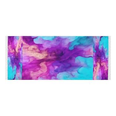 Imagem de Wassud Capas abstratas de lavadora e secadora com padrão tie-dye, protetor de lavadora com sacos de armazenamento, capa de geladeira à prova de poeira com bolsos para lavanderia doméstica, cozinha