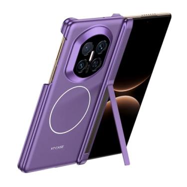 Imagem de FWYANZH Capa magnética para Huawei Mate X7, capa traseira de policarbonato com proteção de dobradiça à prova de choque para câmera fina e rígida, roxa, Mate X7