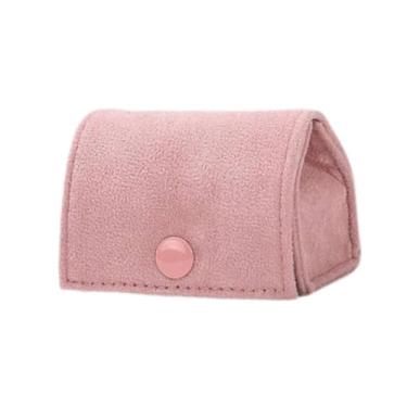 Imagem de MotiveTech Mini Bolsa Organizadora de Botões, Pequena Caixa Porta-Anéis de Veludo para Viagem, Estojo para Joias e Botões, Ideal para Meninas, Mães e, Rosa