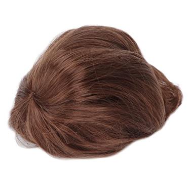 Imagem de Luqeeg Peruca Masculina Curta Reta Marrom Elegante Cabelo Fofo Peruca Completa para Cosplay de Halloween