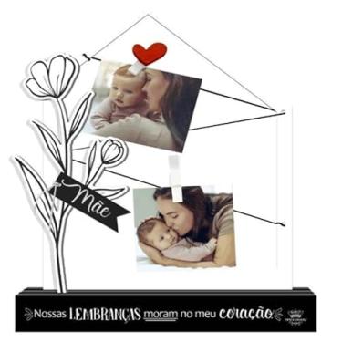 Imagem de PORTA-RETRATO DE MESA COM APLIQUE MĂE NOSSAS...MEMÓRIA 21X20X4,5
