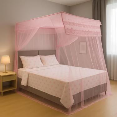 Imagem de Mosquiteiro Palácio Casal sem Armação | Tenda Decorativa para Cama Box(rosa)