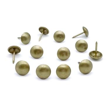 Imagem de Let's Decorate 200 peças de tachinhas de estofamento D11 mm/pinos de cor dourada fosca de 1,1 cm, tachas decorativas de sofá, tachas de metal para polegar, pregos decorativos para casa DIY (ouro fosco