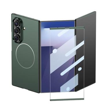 Imagem de FWYANZH Capa magnética para Samsung Galaxy Z com três dobras, capa fina minimalista para PC, protetor de tela integrado, capa à prova de choque, verde, dobra tripla