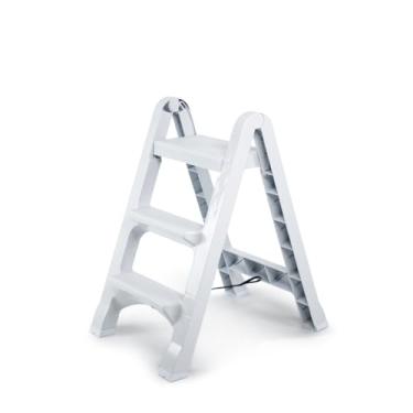 Imagem de Banqueta 3 Degraus Plástico Dobrável- Dobrável, Antiderrapante e Isolante (Não Conduz Eletricidade) - Leve, Segura e Disponível
