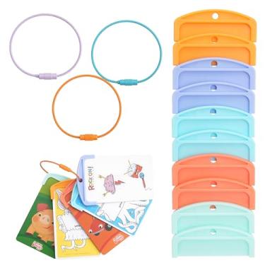 Imagem de LUVCOSY Porta-cartões para Yoto Cards, 10 peças, porta-cartões reutilizáveis com 3 anéis para transporte de viagem infantil, armazenamento e organizador de cartões eficientes para acessórios Yoto
