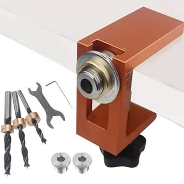 Imagem de Kit de Gabarito para Furos de Bolso,Guia de Grampo Centralizador para Serra,Acessório de Precisão para Ferramentas Elétricas - para Furos Invisíveis em Projetos de Carpintaria e Marcenaria