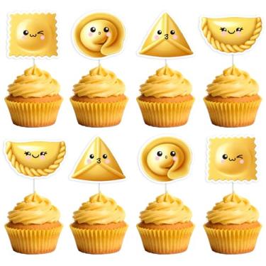 Imagem de JOYMEMO 24 Pcs Holy Ravioli Cupcake Toppers - Ravioli Birthday Cake Decorations for Boys Girls, Double Sided Italian Pasta Party Supplies for Baby Shower kitchen Indoor Outdoor
