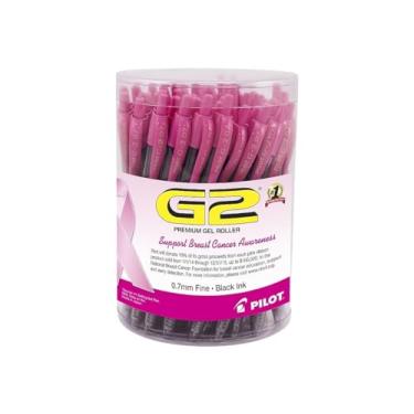 Imagem de Pilot, G2 Canetas de rolo de gel premium fita rosa, ponta fina 0,7 mm, rosa e preta, banheira com 48