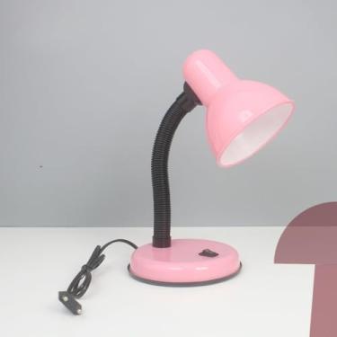 Imagem de Luminária De Mesa Abajur Rosa Preto Branco Articulado Articulável Abajur Manicure Estudo Leitura (CD20250567R)