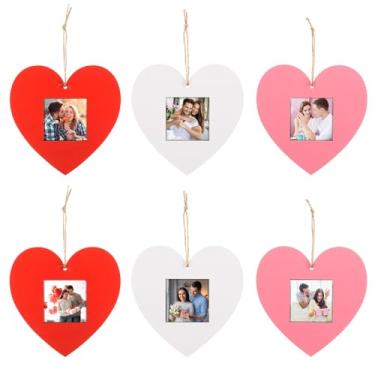 Imagem de MixTeach 24 peças de ornamentos para pendurar porta-retrato de dia dos namorados (vermelho, branco e rosa)