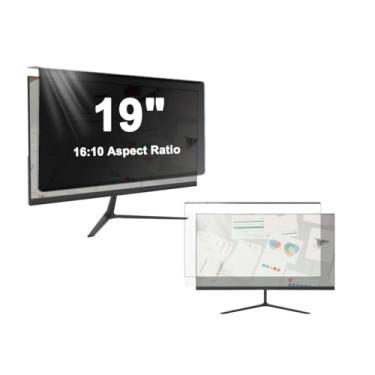 Imagem de LYLSMGS Painel de filtro de privacidade de computador tipo suspenso de 19 polegadas para monitor widescreen 16:10, anti-reflexo e bloqueio de luz azul, proteção ocular e reduz a tensão ocular
