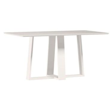 Imagem de Mesa De Jantar Rubi 160x90 Cm Com Vidro Off White – New Ceval