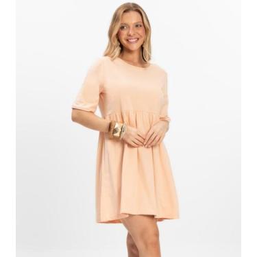 Imagem de Vestido Feminino Liso Select Bege, G, Bege