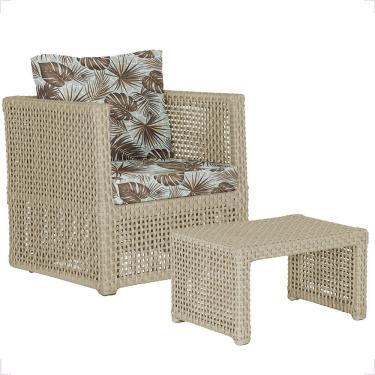 Imagem de Mesa E 1 Poltrona Madri Corda Náutica Estofado 6 Trama Rami