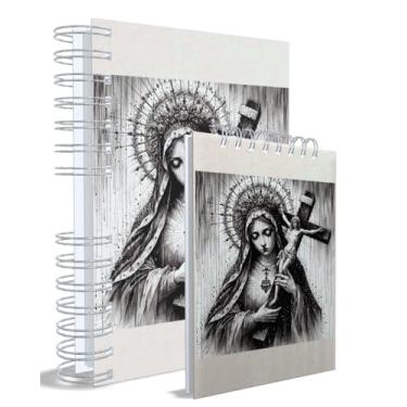 Imagem de Agenda Católica 2026 + Bloco de Anotações, Imaculaco Coração de Maria, Dourado, Capa 13