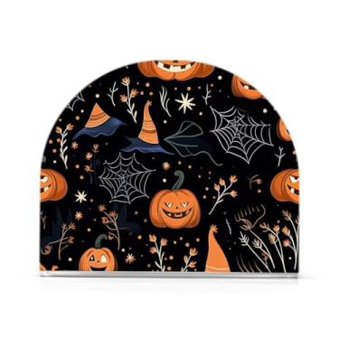 Imagem de Suporte de guardanapo de chapéu de bruxa de Halloween, suporte de guardanapo de acrílico para mesas, suporte de guardanapo de pé para jantar cozinha restaurante decoração de casa acessórios de bar