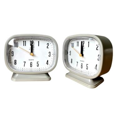 Imagem de Relógio Despertador Moderno Minimalista à Pilha - Colorido para Mesa Cabeceira, Decoração de Ambiente, Presente Prático e Elegante para Casa, Quarto ou Escritório (Cinza)