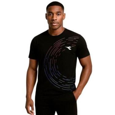 Imagem de Camiseta Diadora Small Logo Vortex Masculina - Preto XGG-Masculino