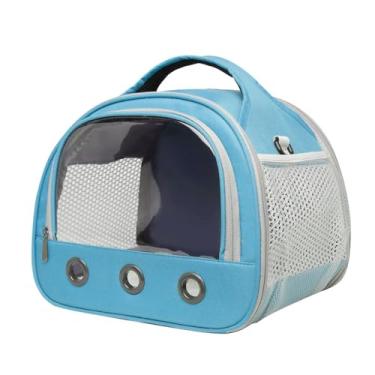 Imagem de Bolsa de Transporte Portátil para Pequenos Animais com Janela Transparente Malha Respirável Hamster Porquinho-da-Índia Coelho Mão Cinto Ombro Espuma Macia Segura e Resistente Tecido Oxford
