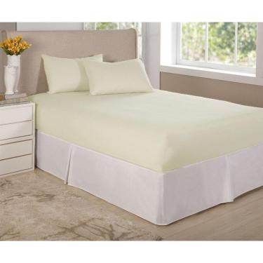 Imagem de Jogo De Lençol Cama Casal Queen 3 Pç Algodão Percal 150 Fios