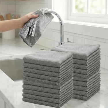 Imagem de Pano de limpeza de microfibra sortido 20 conjuntos de panos de prato para cozinha, cozinha doméstica e cuidados com veículos