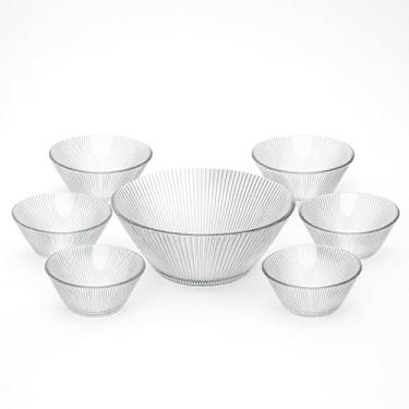 Imagem de Conjunto De Sobremesa Em Vidro Graffiato 7 Peças Centro Mesa