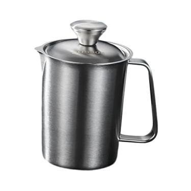 Imagem de FytStycale Copo medidor de aço inoxidável com alça, jarra de grande capacidade para espuma, ideal para chá, expresso, confeitaria e latte art, 500ml
