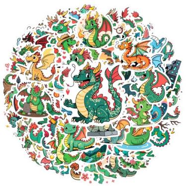 Imagem de 100 peças de adesivos fofos de papelaria de fantasia de dragão decalques adesivos coloridos DIY para telefone faça você mesmo, guitarra, notebook, mala, copo, guitarra, laptop, capacete, skate