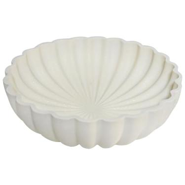 Imagem de L'ARL GMVOI Tigela decorativa de pedestal de resina grande - Tigelas de artesanato modernas para decoração de casa - Tigela de frutas para balcão de cozinha - Tigela para chave para mesa de entrada