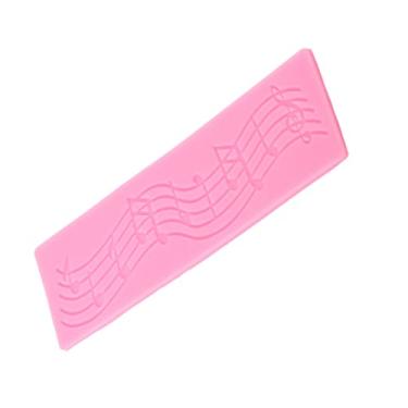 Imagem de GLOGLOW Molde de Produtos de Panificação, Molde de Fondant de Silicone para Decoração de Bolo de Casamento, Rosa, Flexível, Produto Comestível, 7,87 X 2,3 X 0,1 Polegadas Music Note Lace Cake Nan