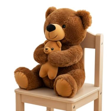 Imagem de Urso de Pelúcia Mãe e Filhote Macio Presente Infantil