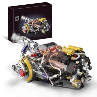 Imagem de Conjunto de Blocos de Montar Motor V8 - Modelo Funcional, Indicado para Crianças a Partir de 14 Anos e Adultos