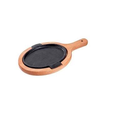Imagem de Tábua Oval Com Chapa Para Churrasco E Petiscos Ms Madeiras
