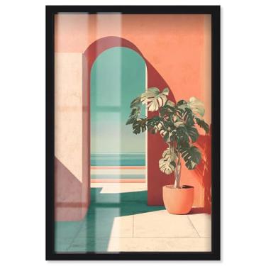 Imagem de Breeze Pathway Shadowbox Print Coastal Wall Art por Art Remedy, moldura preta, 28 x 40 cm