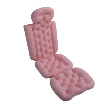 Imagem de SPYMINNPOO Almofada de Banho Confortável para Adultos para Corpo Inteiro, Evita Escorregar, Almofada de Banheira Removível e Lavável para Relaxamento Em Spa, 50 Polegadas de Comprimento, Malha (Rosa)