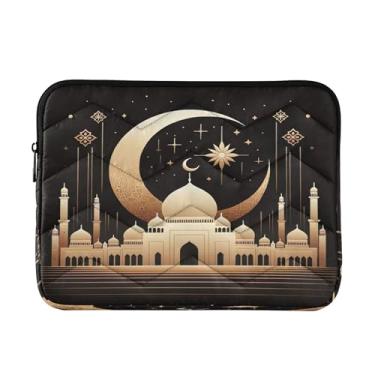 Imagem de Bolsa feminina Mosque Crescent Glow Gold para laptop, bolsas masculinas de 33 a 13,3 polegadas, bolsas médias para professores