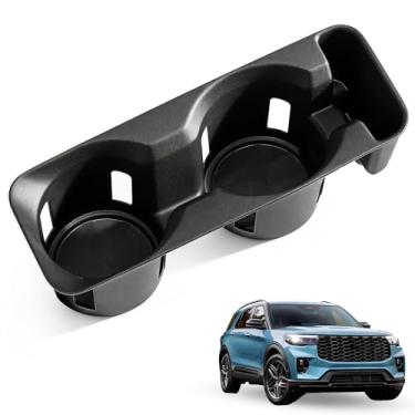Imagem de Inserções de suporte de copo Explorer 2020-2024, inserção de silicone macio com design antiderrapante, forro de console central de ajuste personalizado para acessórios de interior Explorer