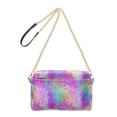 Imagem de Joitme Bolsa tiracolo feminina para celular, bolsa de ombro de couro sintético com alça de corrente