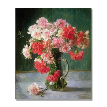 Imagem de NHLDZYH Quadro para cozinha - ainda vida vintage de flores - natureza morta em tela - decoração de parede romântica e acolhedora. B15. 80 x 96 cm Apenas tela