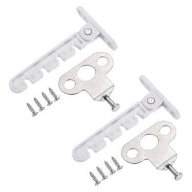 Imagem de PATIKIL 2 peças de trava restritiva de janela de 43 mm x 106 mm, trava de segurança ABS para janela de abertura interna, branca