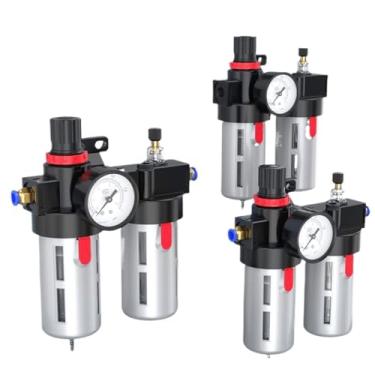 Imagem de 1 peça BFC-2000 3000 4000 1/4 3/8 1/2 válvula regulador de pressão do filtro de ar lubrificante compressor pneumático separador de água de óleo BFC2000(BFC4000D, casca de ferro)