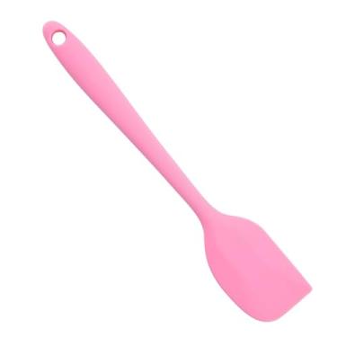 Imagem de Espátula de silicone, grau alimentício, alta temperatura, espátula antiaderente, utensílios de cozinha, utensílios de cozinha, para cozinhar e assar (rosa)