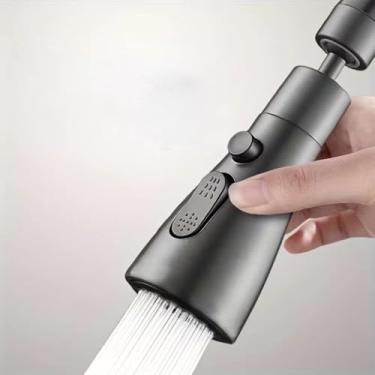 Imagem de Cabeça giratória de torneira de cozinha de 360°, aerador de pulverização de 3 funções (polvilhar, transmitir, enxaguar) com adaptadores ABS e metal, pulverizador de pia universal de substituição para