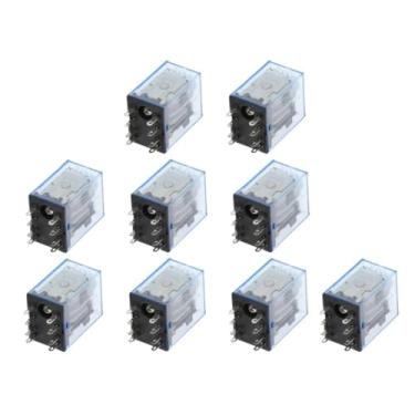 Imagem de MY2NJ MY2N-J HH52P MY2P HH52P MY2NJ Relay Coil DPDT Mini Electromagnetic Relay Switch With LED AC 110V 220V 380V DC 12V 24V 36V 10Pcs(AC 220V)