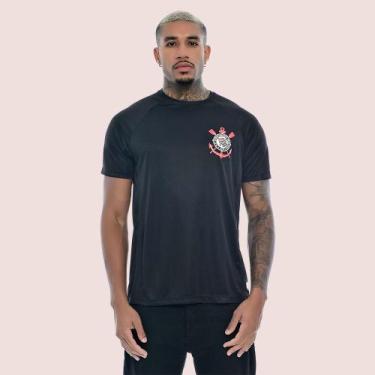 Imagem de Camiseta Masculina Preta Básica Brasão Oficial Corinthians, Preto, GG