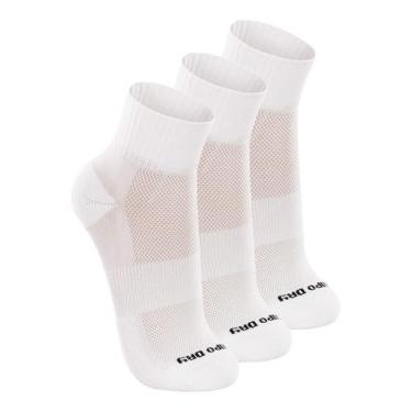 Imagem de Kit com 3 Pares de Meias Esportiva Cano Médio Lupo 3360-002, Branco, 3