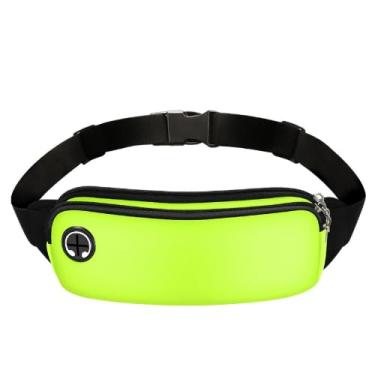 Imagem de Pochete de corrida para mulheres e homens, bolsa impermeável refletiva com suporte para telefone, bolsa esportiva ajustável para ginástica com bolsos com zíper, cinto de hidratação