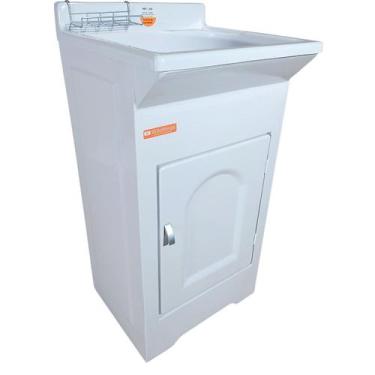 Imagem de Tanque De Lavar Roupa em Fibra 20L Com Gabinete Plástico ABS Impermeáv